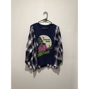 Reworked Upcycle Grunge One of a Kind Oversized The Wolfman  Sweater  Top L/XL